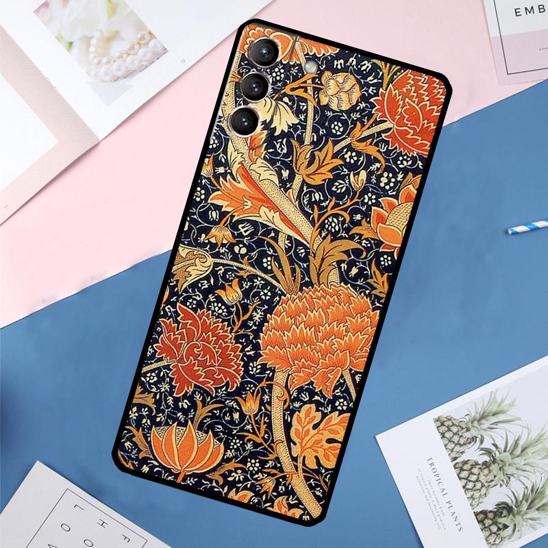 Чехол William Morris Strawberry Thief для Samsung Galaxy S25 Ultra S21 S22 S23 S24 Ultra S9 S10 Plus S20 FE S24 FE Задняя крышка