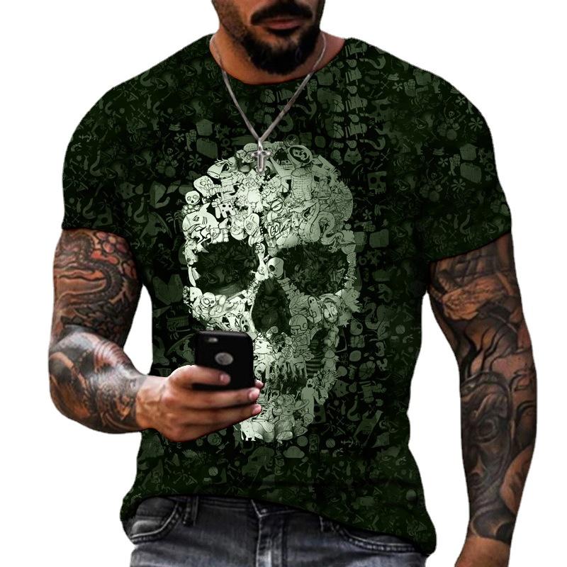 Skeleton 3D T Shirt Men O Neck Short Sleeve Summer Tops Mens Print Tee Shirts