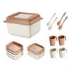 Dinnerware Sets Outdoor Cutlery Set Stackable Adults Reusable Plates Utensils Tableware
