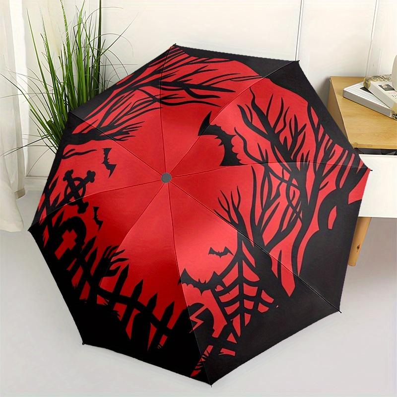 1pc Moonlit Cemetery Themed High-quality Umbrella,Automatic Opening and Closing Umbrella,Multi-functional Umbrella G0811148