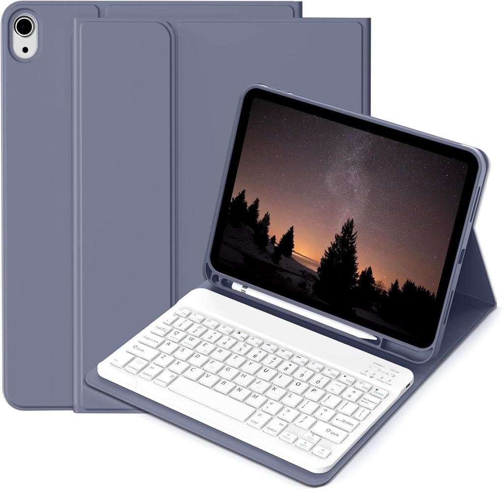 Кожаный чехол-клавиатура для iPad Air 11 10-го поколения с магнитным съемным чехлом и слотом для стилуса