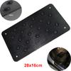 Aluminum Car Floor Mat Non-slip Rubber Heel Plate Pedal Carpet Foot Pad Black X1