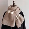 Pocket Scarf Women's Autumn and Winter Plaid Striped Wool Blend Versatile Student Couple Warm Scarf Dual-purpose Tide