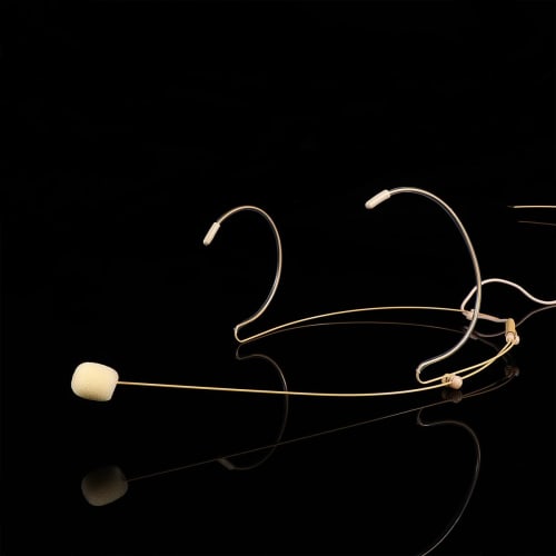 Mobestech 3-Piece Headset Microphone for Headsets, Wired Microphones, Condenser Vocal Microphones, for Voice Amplifiers and Loudspeakers, Beige