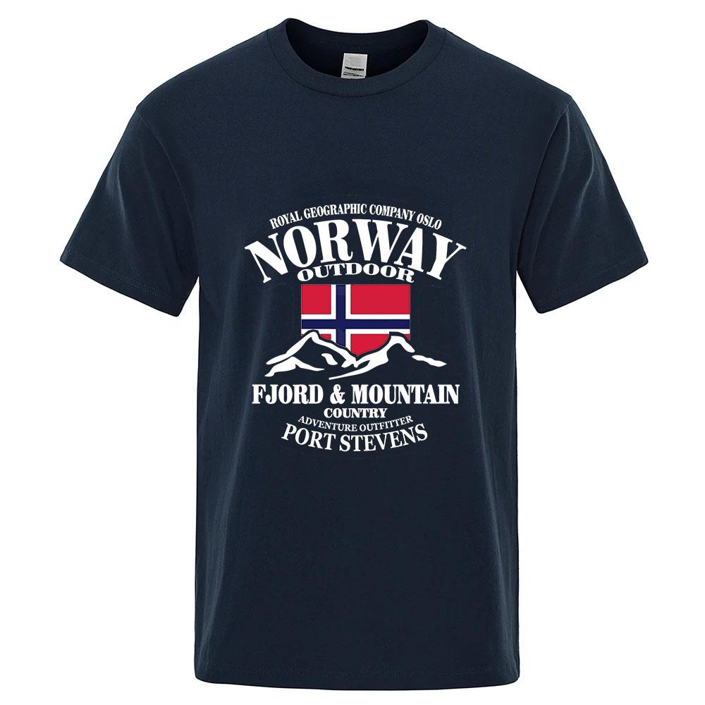 Norway Flag Fjord Mountain 2025 New Unisex Ordinary Thin Short Sleeve Sport Quick Dry T Shirt Fitness Breathable Versatile Top