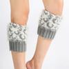 1Pair Ladies Knit Cover Boot Warm Sock Leopard Pattern Leg Turned Leg Warmer Fake Fur Short