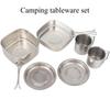 Набор походной посуды из 6 предметов, набор для приготовления пищи, легкая посуда из нержавеющей стали, складная кастрюля, набор мисок и кружек