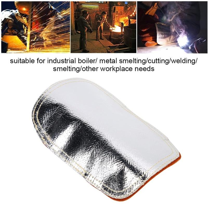 Heavy Duty Welding Hand Shield with Reflective Aluminum and Abrasion Resistant Cowhide for High Temperature Protection