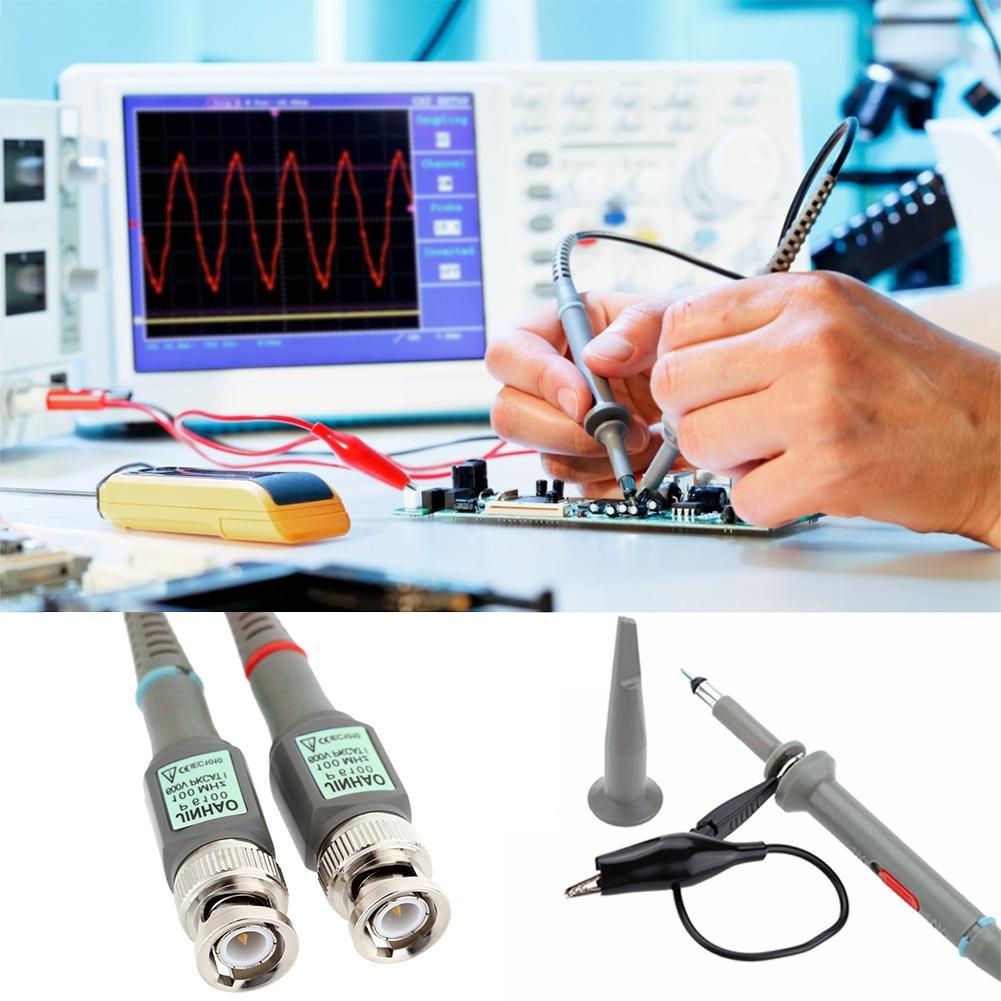 P6100 BNC Oscilloscope Probe Kit 2 Pack Minigrabber Test Lead Kit Clamp Probe Test Wire for Oscilloscope Parts Accessories