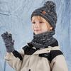 Children's Cap Scarf Gloves Three-Piece Set Coldproof Wool Cap Boys Girls Outdoor Warm Knitted Hat