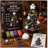 with Bow Faux Pearl Crochet Christmas Tree Kit Tabletop Christmas Tree Ornament  for Beginner