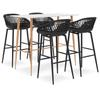 VidaXL Bar Set 5 Pcs Pub Furniture Counter Set Bar Furniture Bistro Table and Chairs Home 3057431