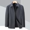 Шерстяная куртка для мужчин среднего возраста, весенне-осенняя, новая, с отворотами, деловая, повседневная, для пожилых людей, не требующая глажки, верхняя часть