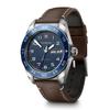 Часы SWISS ARMY Аналоговые Водонепроницаемые Кварцевые Синий Циферблат Коричневый Кожаный Ремешок Корпус из Нержавеющей Стали Замена Ремешка 5 Лет Гарантии Подарок от Бренда