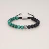 GAVU Men's Malachite Matte Onyx Tai Chi Yin Yang Power Stone Bracelet