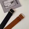 Design Vintage Casual Trouser Dress Belts No-hole Buckle Waistband Wide Waist Strap Leather Belt