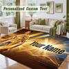 Crystal Velvet Square Rug Custom NameCristiano Ronaldo Pattern Non Slip Home Floor Decor Rug