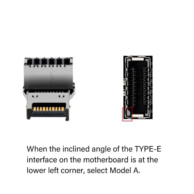 Конвертер USB3.1 Type E на Type C под углом 90 градусов оптимизирует прокладку внутренних кабелей PH76EE A / PH76EE B