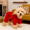 Благословение Теплые Новогодние Костюмы для Собак Мягкий Вельвет Зимний Комбинезон для Собак Удобное Праздничное Пальто для Щенка Вечеринка для Питомцев