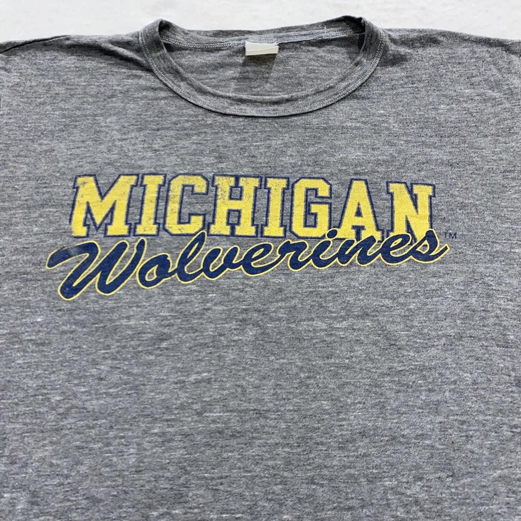 vintage 90s MICHIGAN WOLVERINES PAPER THIN T-Shirt M/L university ncaa soft