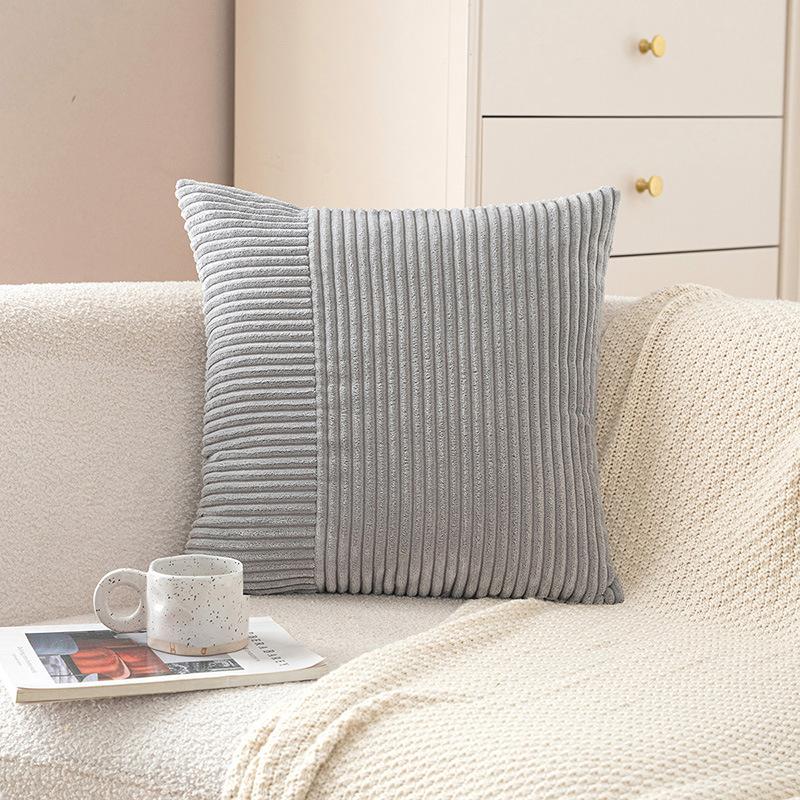 Corduroy Pillowcase Modern Minimalist Pillow Cover Living Room Sofa Cushion Cover Solid Color Waist Pillowcase Backrest Pillowcase