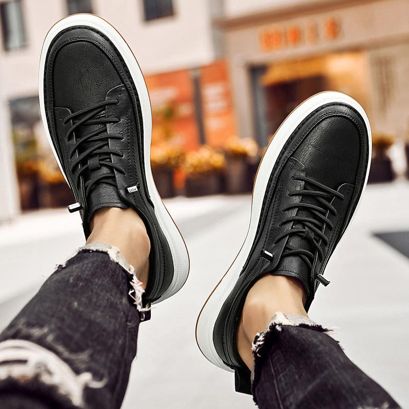 Модные повседневные высококачественные мужские туфли для сноуборда и кожаные туфли в стиле минимализма для молодежи и студентов, удобные туфли на плоской подошве для ходьбы и спорта для мужчин