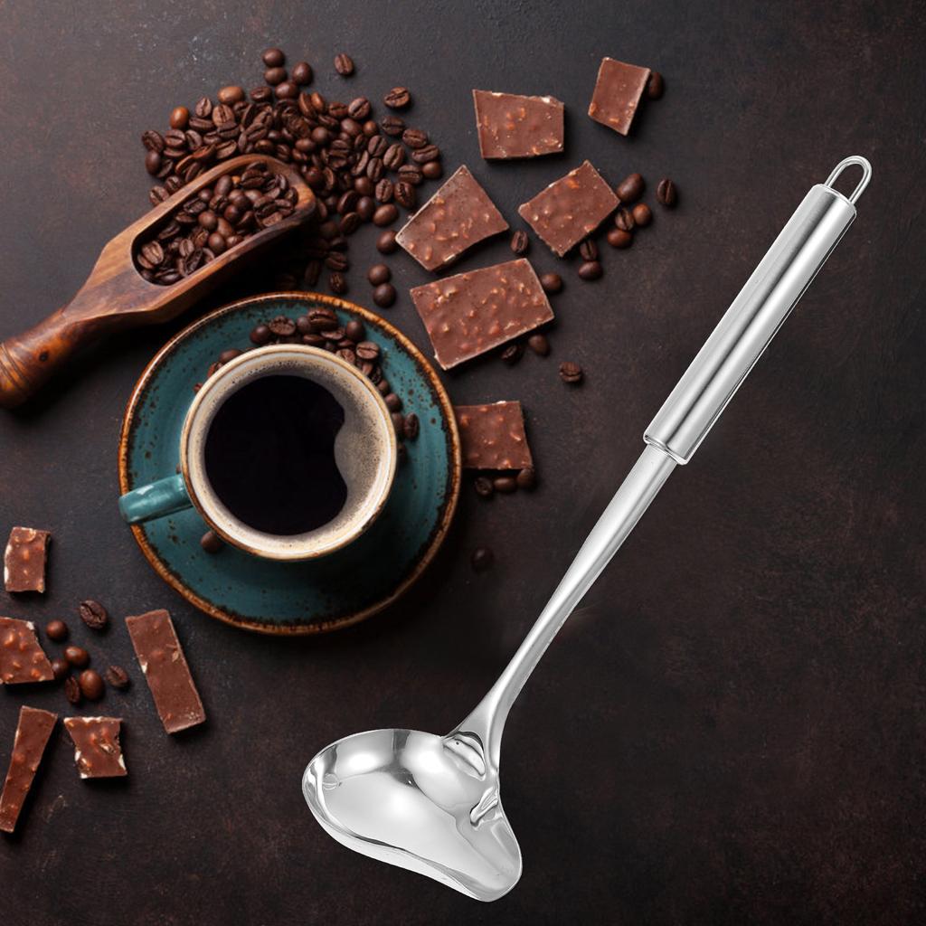 2 Pcs Stainless Steel Sauce Spoon Soup Spoons Ladle Kitchen Gadget Tableware Hot Pot