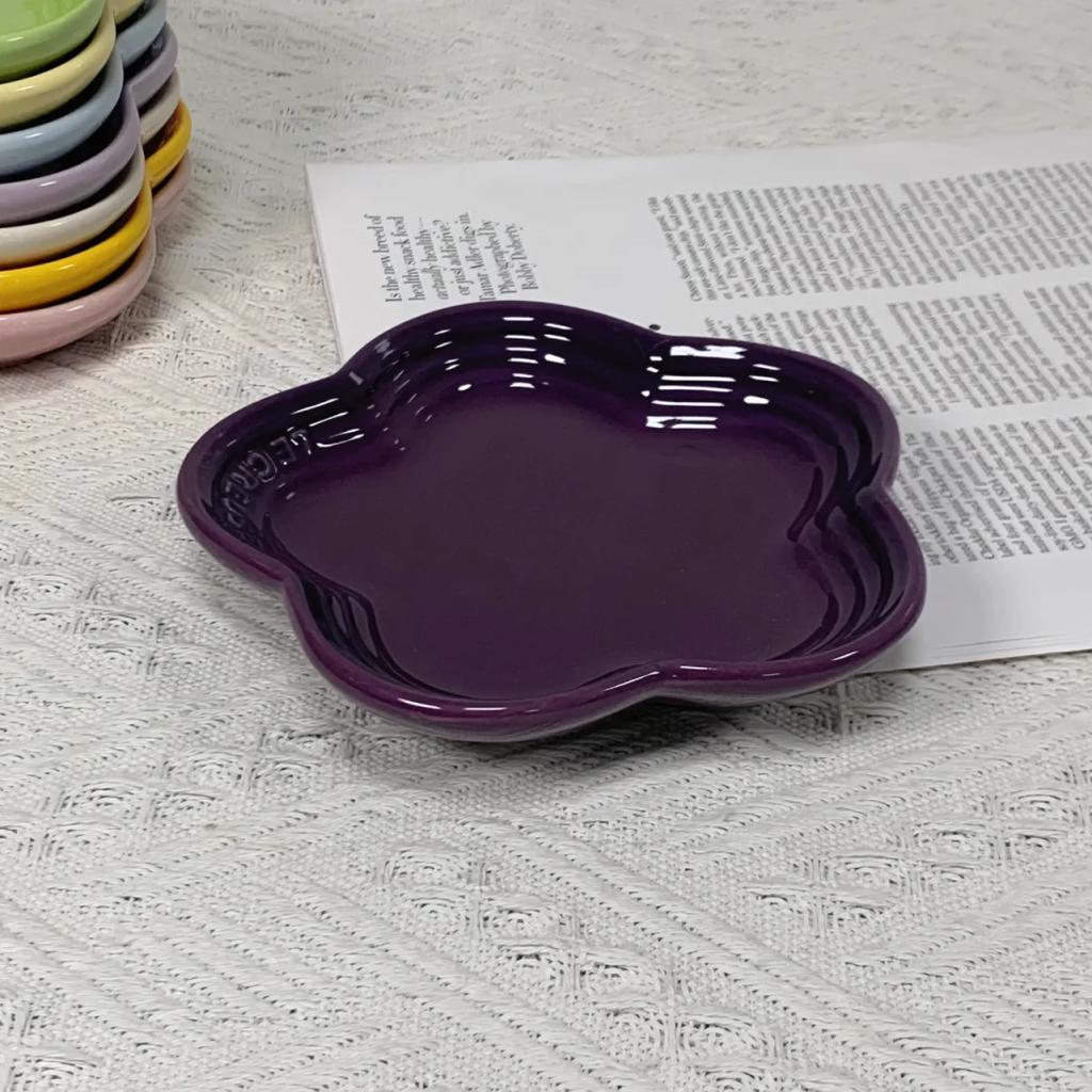 Plum Blossom Small Plate 5.5Inches 14cm Rainbow Sauce Plate Flower Shaped Pet Gradual Spike Bone Plate Tableware Ceramic Dishs