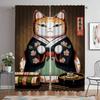 Sushi Cat Home Interior Curtains for Living Room Shades Partition Blackout Curtain for Room 2 Panel Halloween Decoration Kitchen