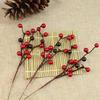 10Pcs Mini Round Artificial Red Berries Xmas Flower New Year Home Ornaments