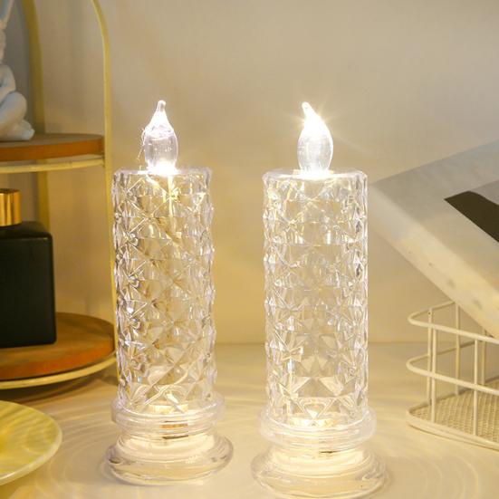 Flameless LED Candles Romantic Battery Operated Fake Pillar Candles for Valentine's Anniversary Wedding Christmas Home Table Decor