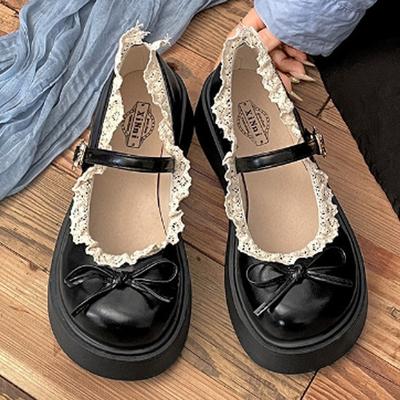 Кружево кружево универсальная платформа маленькие кожаные туфли женские 2025 новые весна и осень юбка французские милые Мэри Джейн одинарные туфли