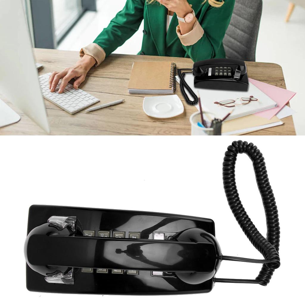 Retro Wall Mounted Telephone Classic Waterproof Corded Phone with Volume Control for Home Office Liv