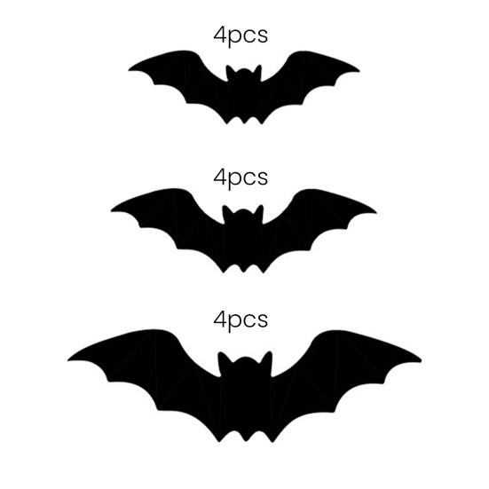 Halloween Spider Bat Sticker Set with LED Lights Spooky Atmosphere Enhancer Indoor Outdoor Decorations