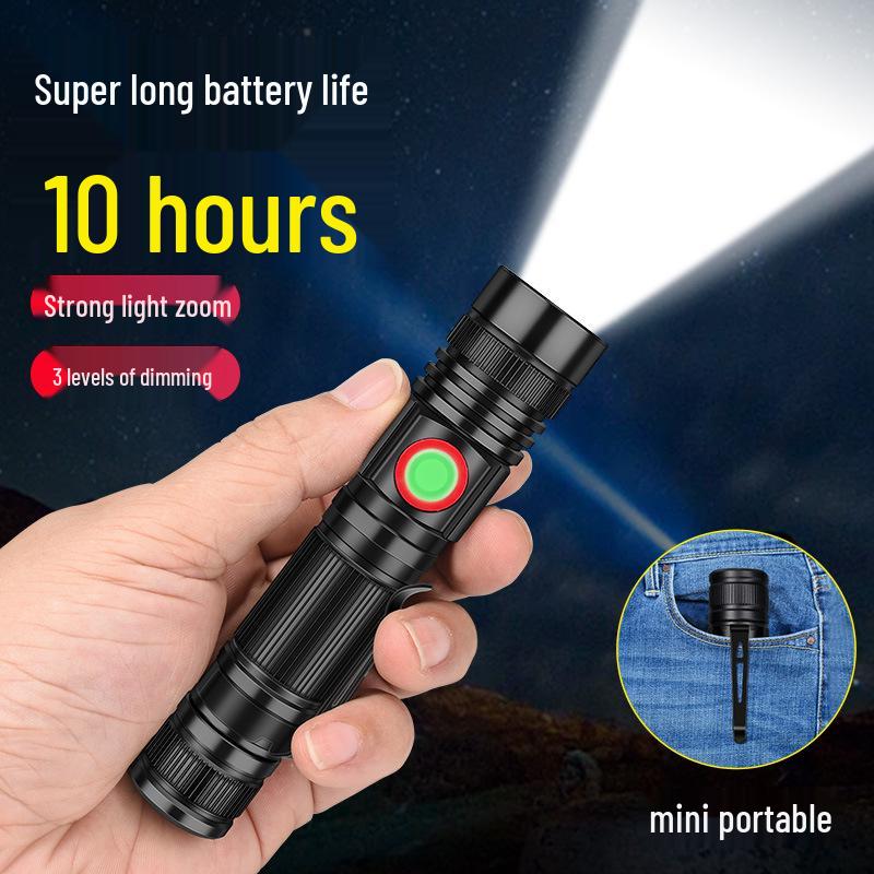 Мощный светодиодный фонарик T6: USB-перезаряжаемый, Зум, Дальний свет, Многофункциональный, Съемный фонарь