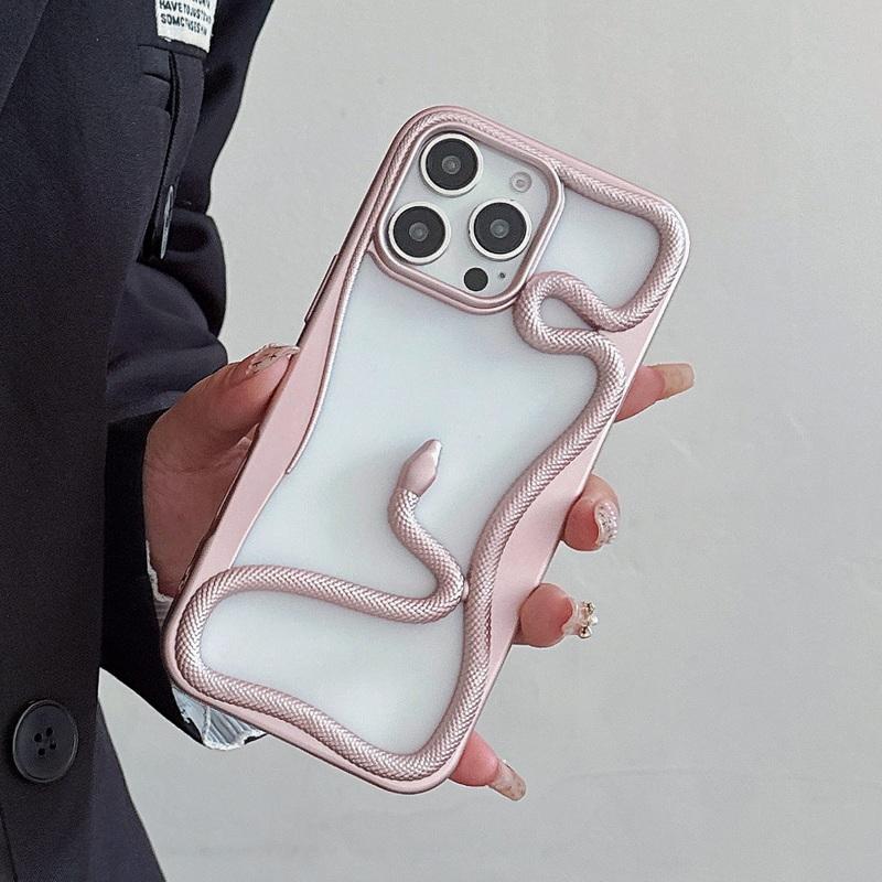 Чехол для телефона в форме полой змеи для iPhone 16 Plus 15 Pro Max 14 Pro 13 12 11 с покрытием из мягкого силикона, противоударный бампер