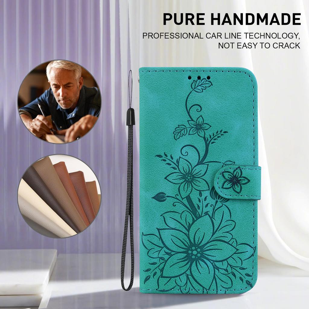 Lily Fower Embossed Flip Leather Case For OnePlus Nord 4/Nord N30 SE N20 SE/Nord 2T Kickstand Wallet Card Slots Cover for OnePlus 11/Nord N20 Holster
