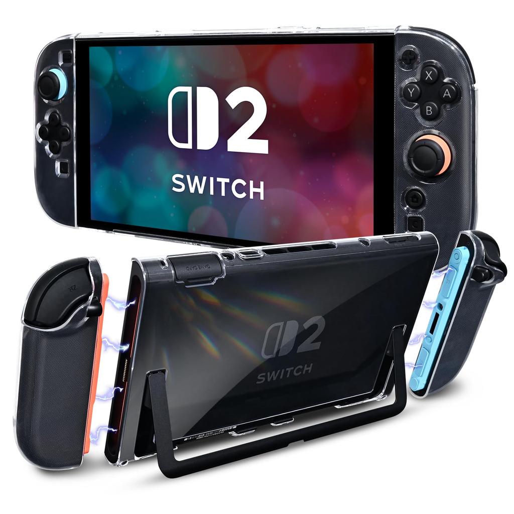 DLseego Switch 2 Switch 2 Compatible with Switch 2 Clear Detachable Transparent PC Ultra Full Easy Removal Case, Cover, (2nd Generation), Cover,