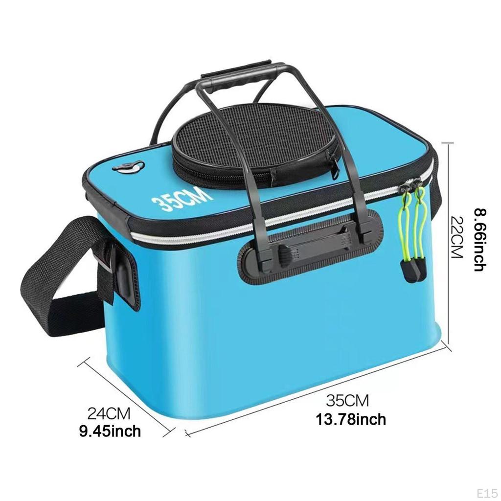 Складное рыболовное ведро с ремнем для живой рыбы, идеально для пеших походов и кемпинга