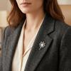 Stainless Steel Blowball Brooch Luxury Suit Badge Pin Trendy Women Brooch  Suit Collar