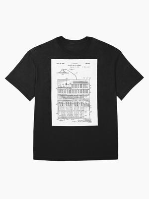 The Doors Hammond B3 Organ Patent Drawing Oversized T-Shirt