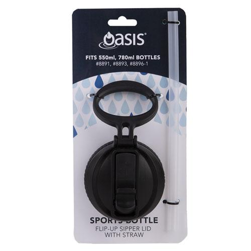 Крышка для спортивной бутылки Oasis Sipper и соломинка (черный)