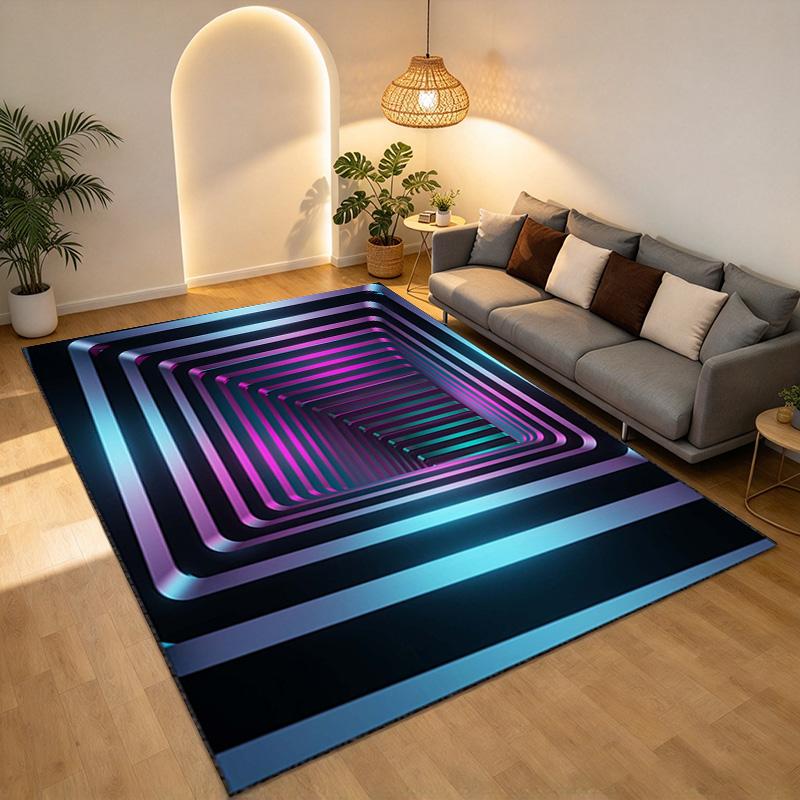 Neon Tunnel Living Room Nonslip Area Rug Soft Carpet For Bedroom Game Playroom Sofa Office Home Decor Doormat Christmas Gift C93024