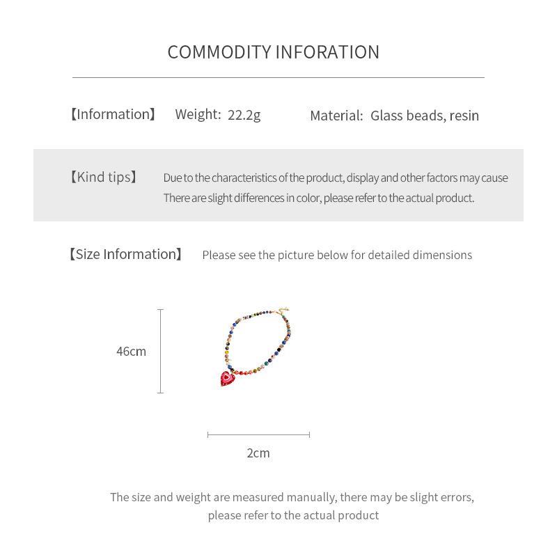Ожерелья с подвесками в форме сердца из цветных стеклянных бусин для женщин, цепочки на ключицу в стиле дофамин, милые, легкая роскошь, высококлассное ожерелье