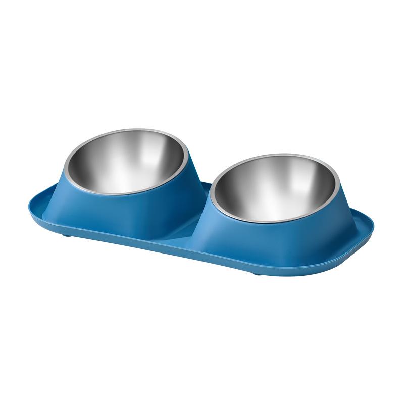 Набор мисок из нержавеющей стали против опрокидывания для кошек и собак - Большая вместимость, герметичные, конструкция с двойной миской