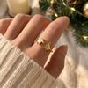 Unique Reindeer Ring Lightweight Adjustable Ring Fashion Christmas Tree Ring Gift