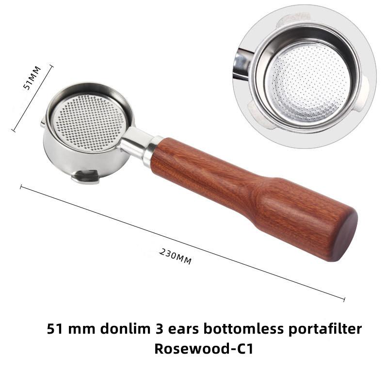 51mm 2 Spout 3 Ears Stainless Steel Coffee Portafilter Filter Holder for Donlim/Petrus/maxim/Derlla Espresso Machine Accessory
