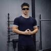 Men's Elastic Muscle T-Shirt Round Neck Short Sleeve Fitness Top Slim Fit Casual Running Tee for Sports Gym Outdoors