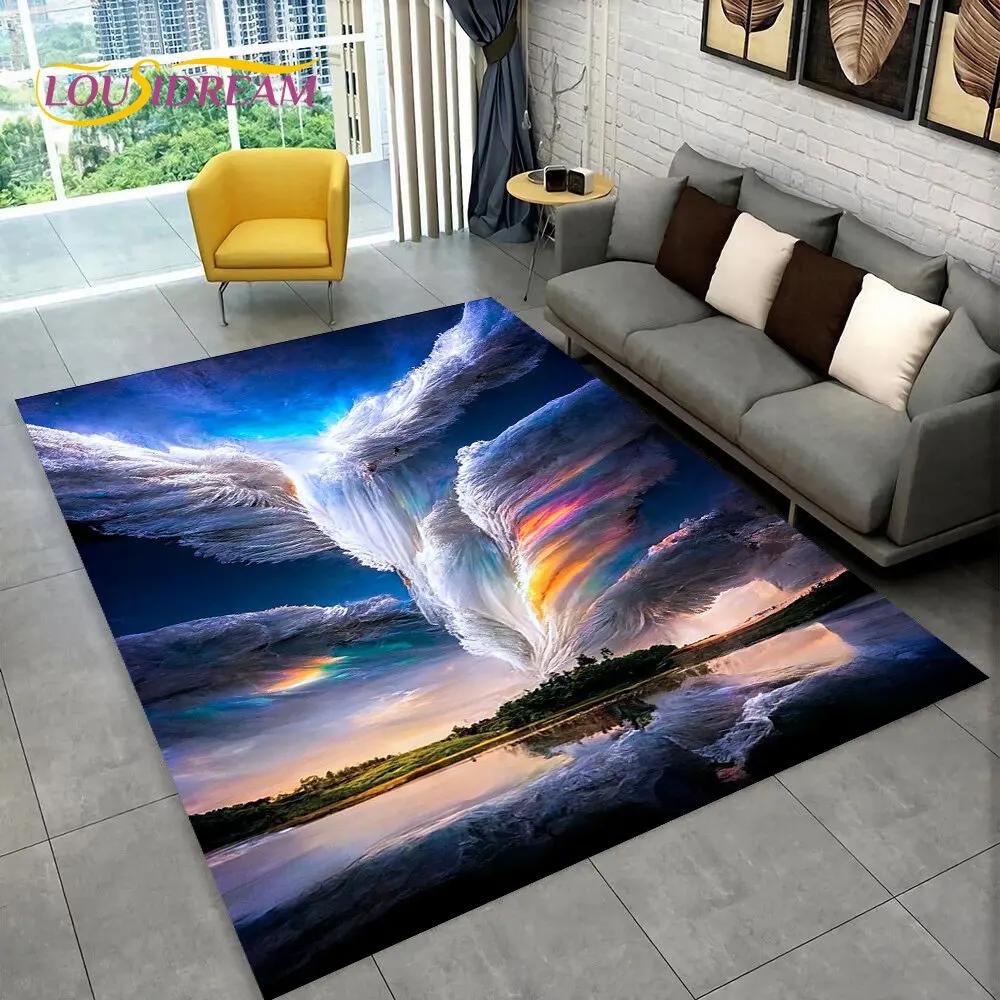 3D Natural, Tornado, Cloud Twister, большой коврик, ковер для гостиной, спальни, дивана, коврик для украшения, нескользящий напольный коврик