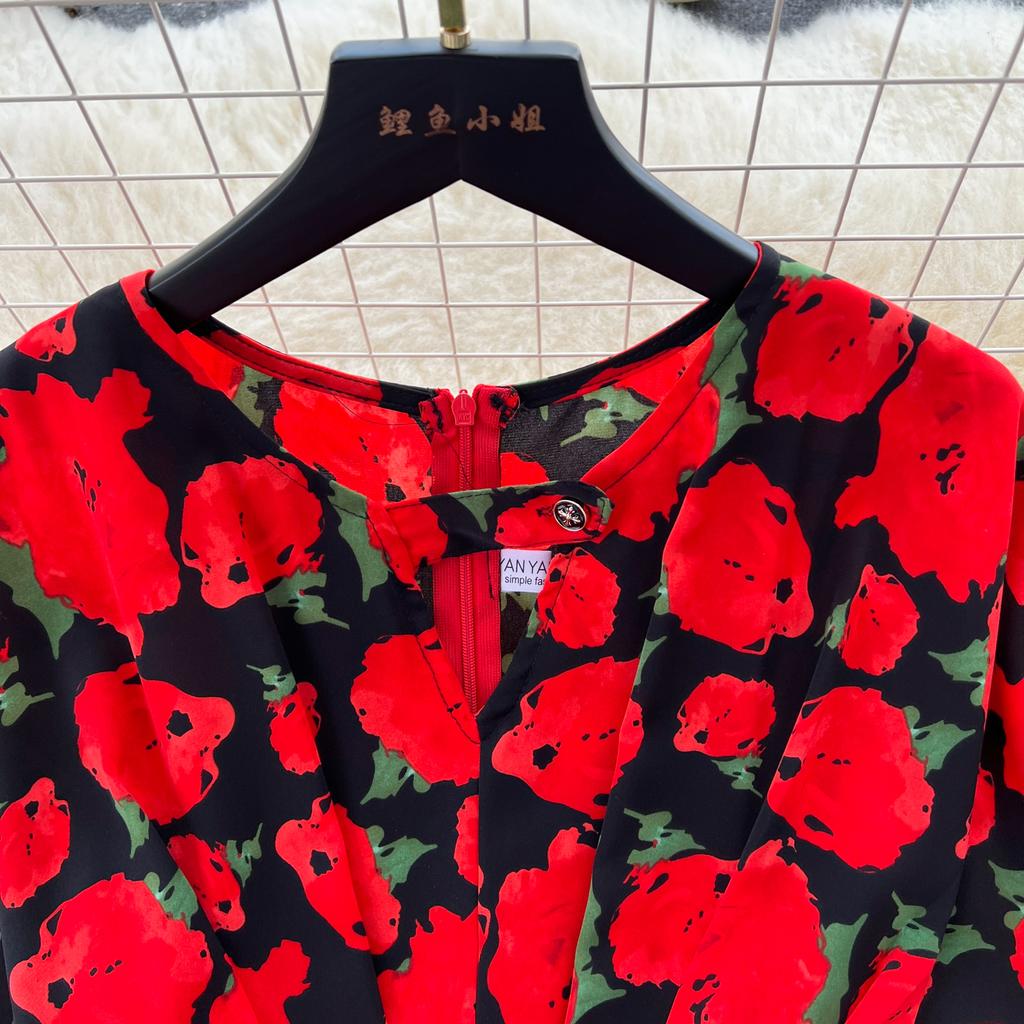 Платье с пышными рукавами и цветочным принтом на талии, женское летнее облегающее пляжное платье в стиле супер феи в курортном стиле